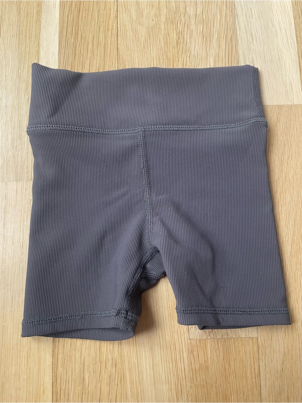Little Bipsy Ribbed Bike Shorts — Charcoal
